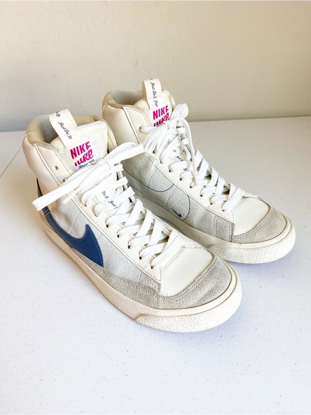 Nike Blazer Mid ‘77 SE Casual Sneakers Pink/Blue Size 4.5